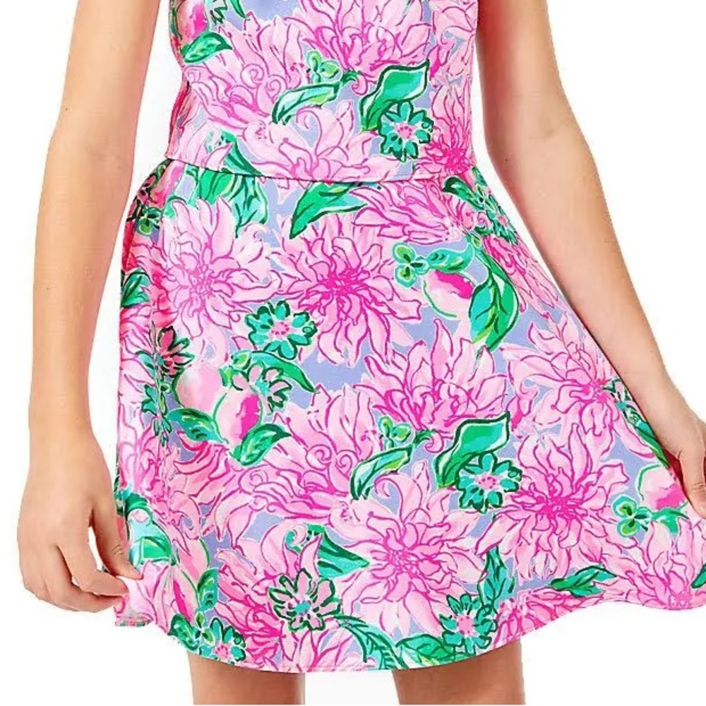 Lilly Pulitzer Vonita Circle Skirt Girl’s 14 Pink Blossom/Try Your Zest 006935